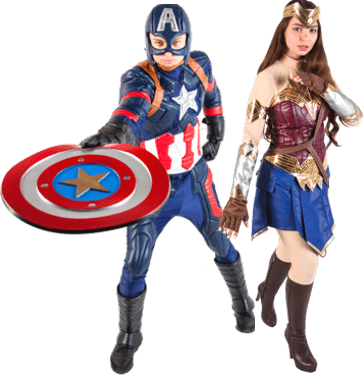 Детский праздник Капитан Америка и Вандервумен